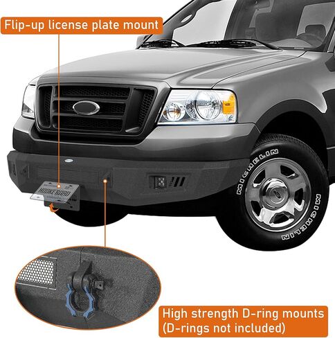 Hoke Road Discovery 04-08 F150 Front Pumper for 2004 2005 2006 2007 2008 Ford F-150 Pickup ، Offroad Replace Pumper w/Winch Plate & D Ring Mounts in Saudi Arabia