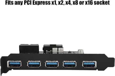 بطاقة محول Drfeify PCIE إلى 5 منافذ USB 3.0 مع بروتوكول نقل UASP، تناسب مقابس PCI Express المختلفة، لمستخدمي الطاقة in Kuwait