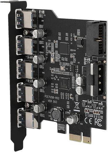 بطاقة محول Drfeify PCIE إلى 5 منافذ USB 3.0 مع بروتوكول نقل UASP، تناسب مقابس PCI Express المختلفة، لمستخدمي الطاقة in Kuwait