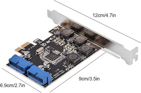 CHICIRIS PCIE USB 3.0 19 Pin Card Featuring Superior Technology, 2 Port 19Pin Header Card for Power Users, Ideal for Custom PC Builds in Saudi Arabia
