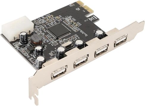 بطاقة محول Drfeify PCIe إلى USB2.0 4 منافذ 480 ميجا بايت في الثانية بطاقة توسيع USB 2.0 سريعة النقل لهيكل سطح المكتب، مناسبة لمقابس PCI Express X1/x4/x8/x16 in Saudi Arabia