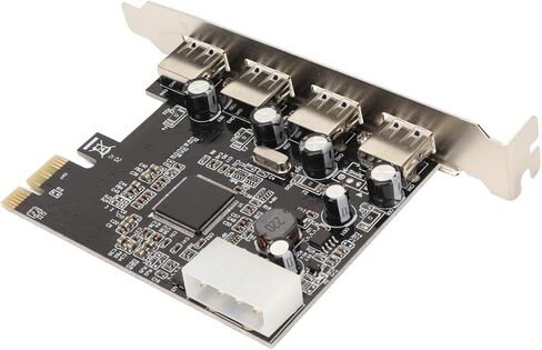 بطاقة محول Drfeify PCIe إلى USB2.0 4 منافذ 480 ميجا بايت في الثانية بطاقة توسيع USB 2.0 سريعة النقل لهيكل سطح المكتب، مناسبة لمقابس PCI Express X1/x4/x8/x16 in Saudi Arabia