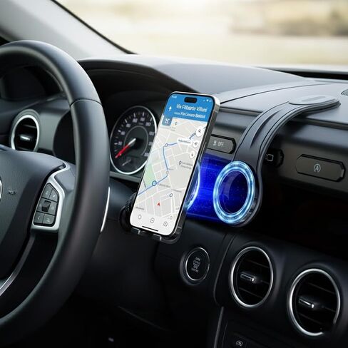 Magnetic Detachable Car Phone Holder, Bendable Aluminum Arm, Silicone Dashboard Mount for Most Vehicles in Saudi Arabia