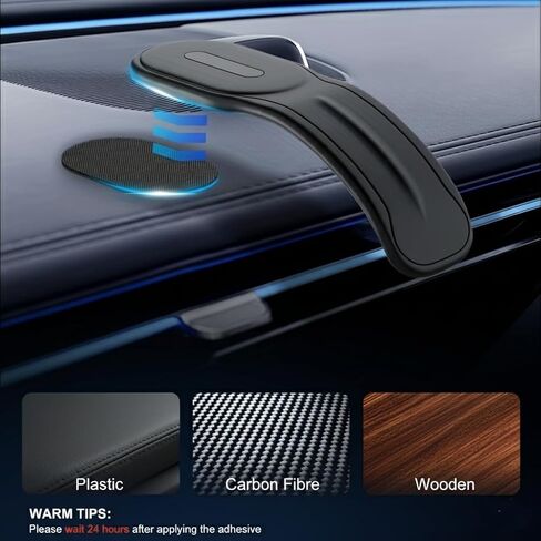 Magnetic Detachable Car Phone Holder, Bendable Aluminum Arm, Silicone Dashboard Mount for Most Vehicles in Saudi Arabia