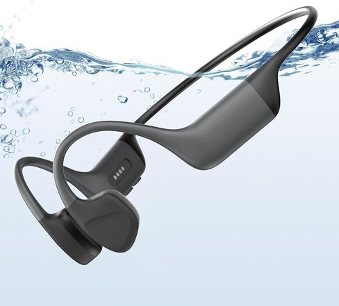 Swimming Bone Conduction Headphones,Waterproof IP68,Bluetooth 5.4, Built-in 32GB TF Swimming Headphones Underwater Music Player (Orange) in Saudi Arabia