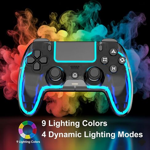 VioraTech Wireless Controller for PS5 with Hall Effect Joysticks, RGB Lighting, Turbo & Macro Functions, Linear Triggers, 6-Axis Sensor, Dual Vibration, Touchpad, Speaker & 3.5mm Audio Jack – Compatible with PS5/Pro/Slim/Mac/Steam Deck/PC in Saudi Arabia