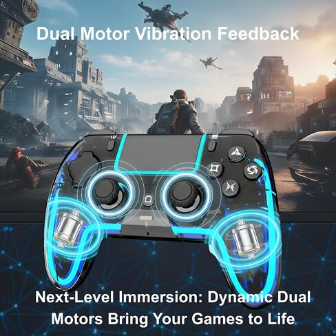 VioraTech Wireless Controller for PS5 with Hall Effect Joysticks, RGB Lighting, Turbo & Macro Functions, Linear Triggers, 6-Axis Sensor, Dual Vibration, Touchpad, Speaker & 3.5mm Audio Jack – Compatible with PS5/Pro/Slim/Mac/Steam Deck/PC in Saudi Arabia