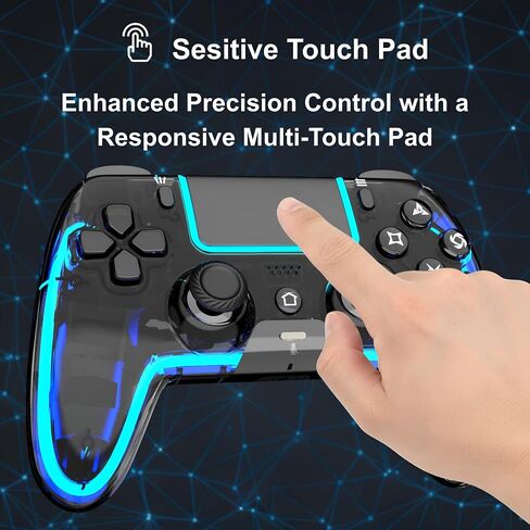 VioraTech Wireless Controller for PS5 with Hall Effect Joysticks, RGB Lighting, Turbo & Macro Functions, Linear Triggers, 6-Axis Sensor, Dual Vibration, Touchpad, Speaker & 3.5mm Audio Jack – Compatible with PS5/Pro/Slim/Mac/Steam Deck/PC in Saudi Arabia