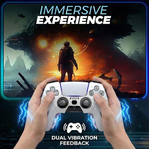 NexGami Wireless Controller Compatible with PS5, Bluetooth 5.0 Gamepad with 3D Hall Effect Joysticks, Dual Vibration, 6-Axis Motion Control, USB C Charging, Ergonomic Design for Gamers, Works with PS5 and Windows PC in Saudi Arabia