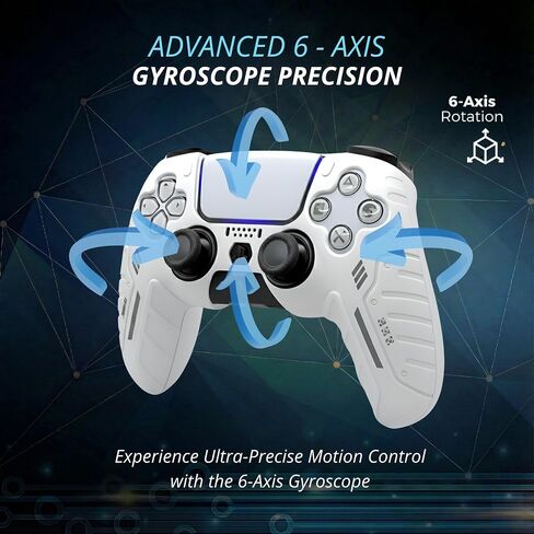 NexGami Wireless Controller Compatible with PS5, Bluetooth 5.0 Gamepad with 3D Hall Effect Joysticks, Dual Vibration, 6-Axis Motion Control, USB C Charging, Ergonomic Design for Gamers, Works with PS5 and Windows PC in Saudi Arabia
