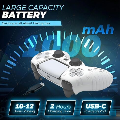 NexGami Wireless Controller Compatible with PS5, Bluetooth 5.0 Gamepad with 3D Hall Effect Joysticks, Dual Vibration, 6-Axis Motion Control, USB C Charging, Ergonomic Design for Gamers, Works with PS5 and Windows PC in Saudi Arabia