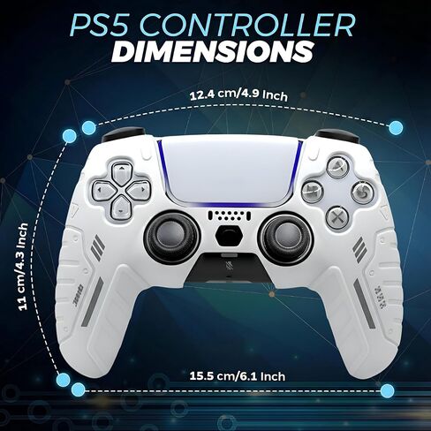 NexGami Wireless Controller Compatible with PS5, Bluetooth 5.0 Gamepad with 3D Hall Effect Joysticks, Dual Vibration, 6-Axis Motion Control, USB C Charging, Ergonomic Design for Gamers, Works with PS5 and Windows PC in Saudi Arabia