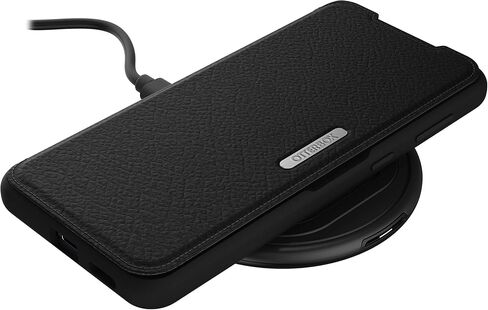 OtterBox for Samsung Galaxy S21+ 5G, Premium Leather Protective Folio Case, Strada Series, Black - Non-Retail Packaging in Saudi Arabia