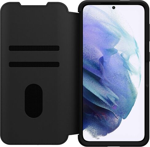 OtterBox لهاتف Samsung Galaxy S21+ 5G، حافظة جلدية فاخرة واقية، سلسلة سترادا، أسود - عبوة غير مخصصة للبيع بالتجزئة in Kuwait