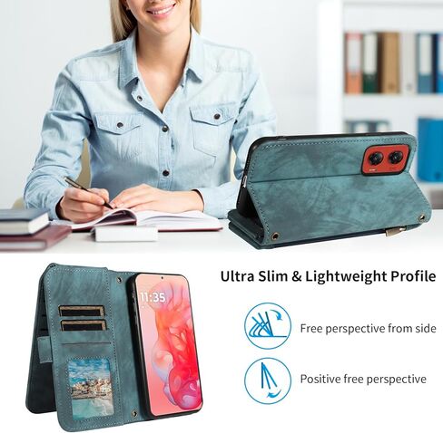 Asuwish Phone Case for Motorola Moto One 5G Ace/G G5 2021 Wallet Cell Cover with Tempered Glass Screen Protector Strap Flip Card Holder MotoOne 1 One5G UW Ace 6.7 XT2113-3 XT2113-5 Women Men Black in Kuwait