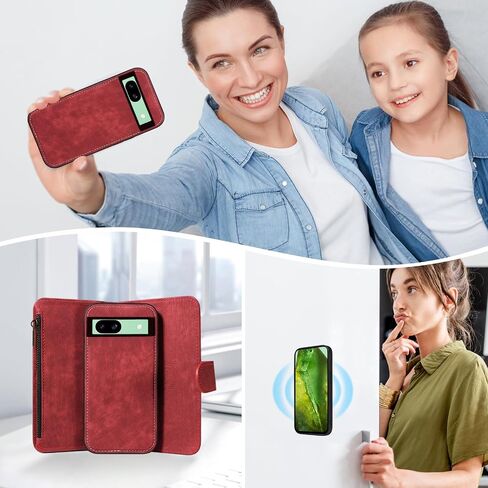 حافظة هاتف Asuwish لهاتف Google Pixel 8A 5G مزودة بسحاب وغطاء خلوي مغناطيسي قابل للفصل مع واقي شاشة من الزجاج المقسى وحزام حبل قابل للطي وفتحة حامل بطاقة Pixel8A A8 للنساء والفتيات باللون الأزرق in Saudi Arabia