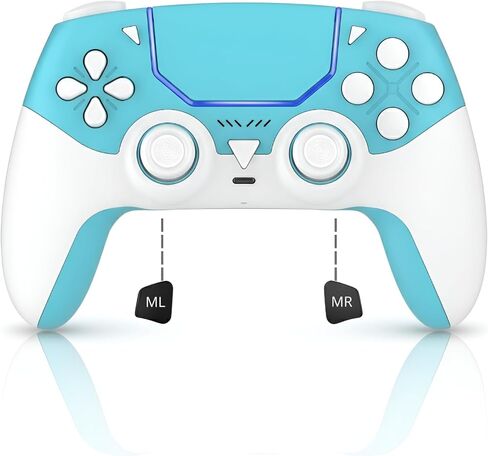 GioMay Pro Wireless Game Controller with Hall Effect Joystick, 2.4G & BT 5.3 Connection, Dual Vibration, Programmable Buttons, 1000mAh Battery, Compatible with PS5, PC, Steam, Android & iOS (white) in Saudi Arabia