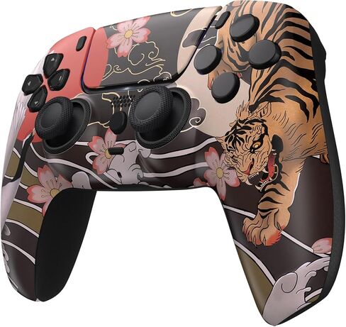 وحدة تحكم مخصصة وحزمة حافظة Tiger Blossom - تتضمن وحدة تحكم لاسلكية مخصصة لجهاز PS5 والكمبيوتر الشخصي وحامل وحدة التحكم in Saudi Arabia