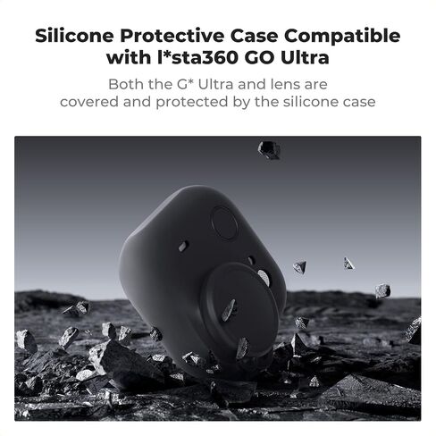 جراب K&F Concept أسود من السيليكون متوافق مع ملحقات كاميرا Insta360 Go Ultra، جراب واقٍ ناعم مع غطاء عدسة، فتحة جانبية لبطاقة الذاكرة، ملحقات كاميرا الحركة للحماية الشاملة in Saudi Arabia