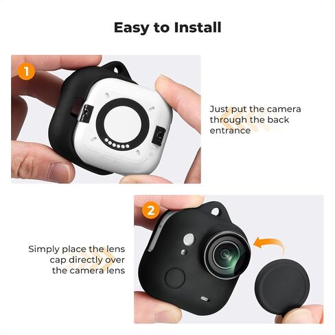 جراب K&F Concept أسود من السيليكون متوافق مع ملحقات كاميرا Insta360 Go Ultra، جراب واقٍ ناعم مع غطاء عدسة، فتحة جانبية لبطاقة الذاكرة، ملحقات كاميرا الحركة للحماية الشاملة in Saudi Arabia