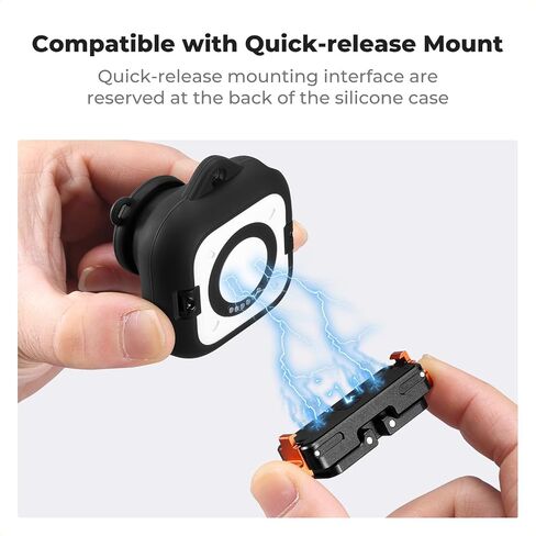 جراب K&F Concept أسود من السيليكون متوافق مع ملحقات كاميرا Insta360 Go Ultra، جراب واقٍ ناعم مع غطاء عدسة، فتحة جانبية لبطاقة الذاكرة، ملحقات كاميرا الحركة للحماية الشاملة in Saudi Arabia