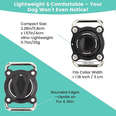 Waterproof Dog Collar Holder for Airtag – Dustproof, Ultra-Durable, Shockproof Case Compatible with Apple Air Tag (Not Included), Anti-Loss GPS Tracker Cover for Pets, Dogs, Cats in Saudi Arabia