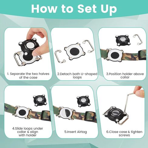 Waterproof Dog Collar Holder for Airtag – Dustproof, Ultra-Durable, Shockproof Case Compatible with Apple Air Tag (Not Included), Anti-Loss GPS Tracker Cover for Pets, Dogs, Cats in Saudi Arabia