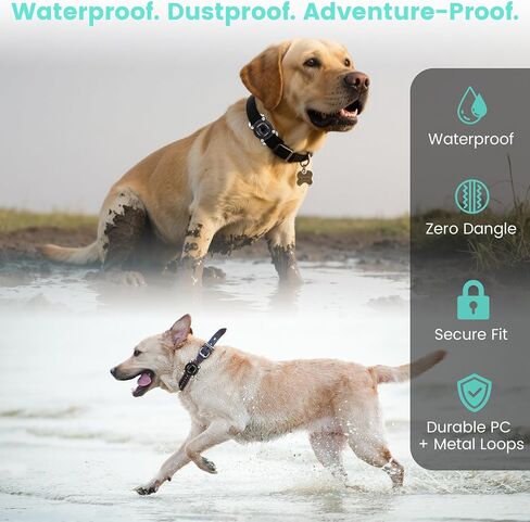 Waterproof Dog Collar Holder for Airtag – Dustproof, Ultra-Durable, Shockproof Case Compatible with Apple Air Tag (Not Included), Anti-Loss GPS Tracker Cover for Pets, Dogs, Cats in Saudi Arabia