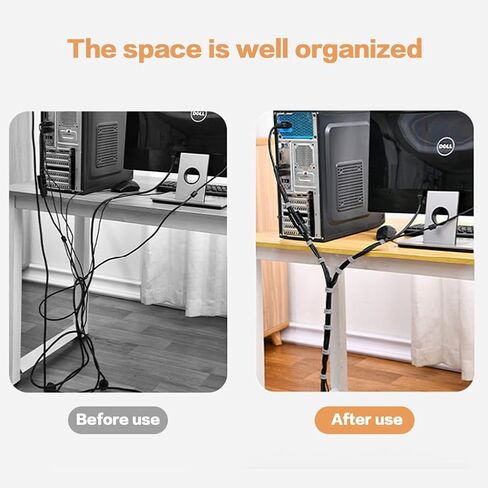 6.5Ft x 1 Roll Adjustable Cable Ties: Reusable Hook and Loop Fastening Cable Ties for Cable Organizing, Wire Management and Wire Organizer, Black in Saudi Arabia