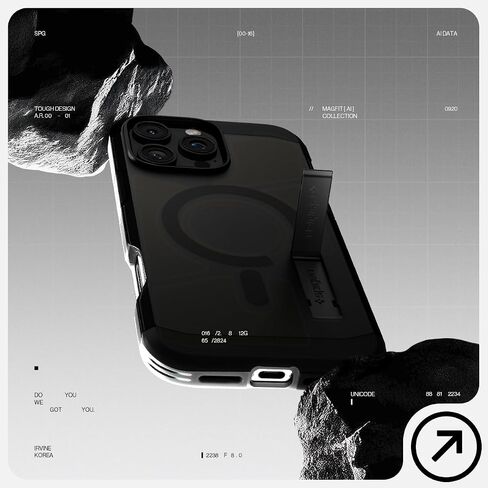 Spigen for iPhone 16e Case, Tough Armor (Ai) MagFit [Compatible with Magsafe Accessories] [Kickstand] [Military-Grade Protection] - Gunmetal in Saudi Arabia