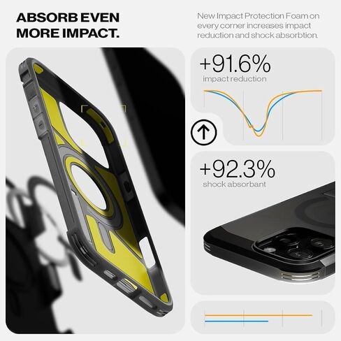 Spigen for iPhone 16e Case, Tough Armor (Ai) MagFit [Compatible with Magsafe Accessories] [Kickstand] [Military-Grade Protection] - Gunmetal in Saudi Arabia