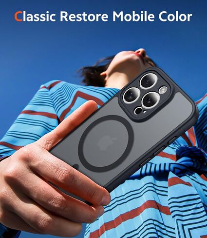 حافظة لهاتف iPhone 17 Pro Max، [متوافقة مع MagSafe] [حماية من السقوط العسكري] حماية كاملة للكاميرا مقاومة للصدمات وشفافة غير لامعة لهاتف iPhone 17 Pro Max 6.9 بوصة (أسود) in Saudi Arabia
