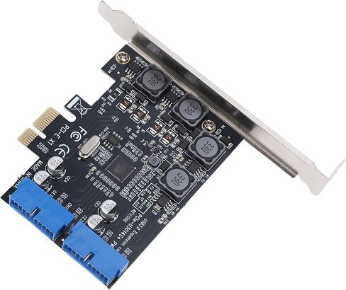 Keenso PCIe USB 3.0 Expansion Card, Metal Construction, 4 HighPower USB Ports, Internal Expansion for Desktop PC Builds in Saudi Arabia