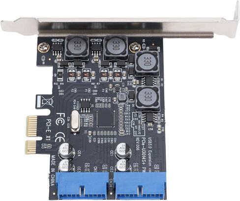 Keenso PCIe USB 3.0 Expansion Card, Metal Construction, 4 HighPower USB Ports, Internal Expansion for Desktop PC Builds in Saudi Arabia