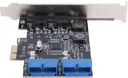 Keenso PCIe USB 3.0 Expansion Card, Metal Construction, 4 HighPower USB Ports, Internal Expansion for Desktop PC Builds in Saudi Arabia