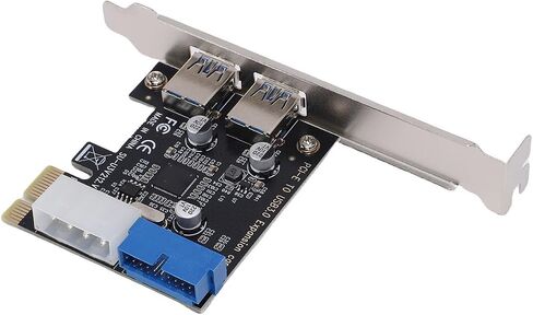 Keenso PCIe USB 3.0 Expansion Card, Metal Adapter with 2 Ports 5Gbps SuperSpeed for Desktop Lift Connectivity in Saudi Arabia