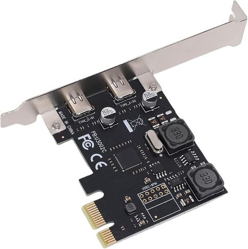 بطاقة توسيع Keenso PCIe إلى USB C، معدنية، محول USB 3.2 من الجيل الأول بمنفذين، سرعة 5 جيجابت في الثانية، لمستخدمي أجهزة الكمبيوتر المكتبية in Saudi Arabia