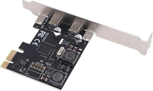 بطاقة توسيع Keenso PCIe إلى USB C، معدنية، محول USB 3.2 من الجيل الأول بمنفذين، سرعة 5 جيجابت في الثانية، لمستخدمي أجهزة الكمبيوتر المكتبية in Saudi Arabia