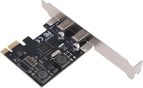 بطاقة توسيع Keenso PCIe إلى USB C، معدنية، محول USB 3.2 من الجيل الأول بمنفذين، سرعة 5 جيجابت في الثانية، لمستخدمي أجهزة الكمبيوتر المكتبية in Saudi Arabia