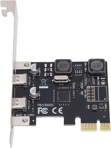 بطاقة توسيع Keenso PCIe إلى USB C، معدنية، محول USB 3.2 من الجيل الأول بمنفذين، سرعة 5 جيجابت في الثانية، لمستخدمي أجهزة الكمبيوتر المكتبية in Saudi Arabia