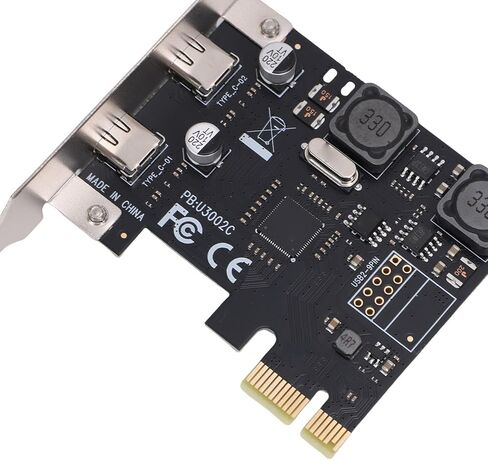 بطاقة توسيع Keenso PCIe إلى USB C، معدنية، محول USB 3.2 من الجيل الأول بمنفذين، سرعة 5 جيجابت في الثانية، لمستخدمي أجهزة الكمبيوتر المكتبية in Saudi Arabia