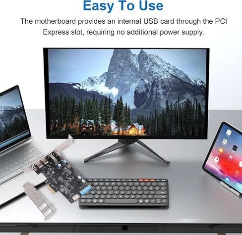 بطاقة VBESTLIFE PCIe إلى USB 3.2 Gen 1، بطاقة توسيع منافذ USB C وA مزدوجة بسرعة 10 جيجابت في الثانية مع واجهة من النوع E 19Pin، للفوز بنظام التشغيل Linux لنظام التشغيل X in Saudi Arabia
