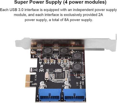 بطاقة Keenso PCI Express USB 3.0 ذات ملف تعريف منخفض للاستخدام الداخلي لأجهزة الكمبيوتر الشخصية والأجهزة اللوحية - ماجستير في الاستقرار والأمان مثالية للاعبين وعشاق التكنولوجيا in Saudi Arabia