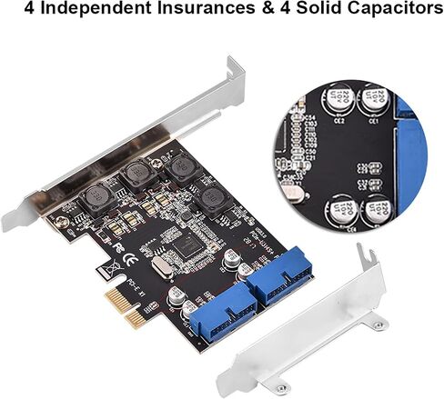 بطاقة Keenso PCI Express USB 3.0 ذات ملف تعريف منخفض للاستخدام الداخلي لأجهزة الكمبيوتر الشخصية والأجهزة اللوحية - ماجستير في الاستقرار والأمان مثالية للاعبين وعشاق التكنولوجيا in Saudi Arabia