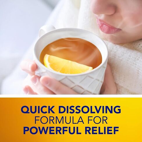 Vicks NyQuil Hot Remedy Powder Drink Mix, Rapid Relief Cold & Flu + Congestion, Honey Lemon Flavor, 8 Count in Saudi Arabia