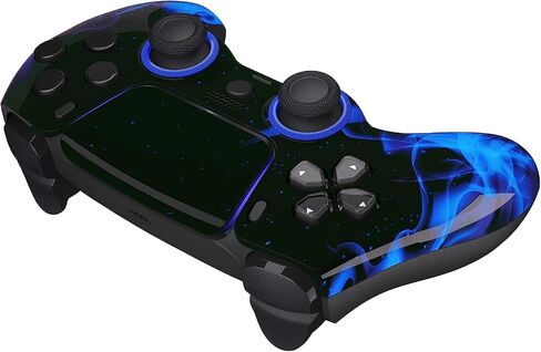 وحدة تحكم Custom Controllerzz Blue Flame Controller وحزمة الحافظة - تتضمن وحدة تحكم لاسلكية مخصصة لجهاز PS5 والكمبيوتر الشخصي وحامل وحدة التحكم in Saudi Arabia