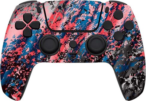 وحدة تحكم Custom Controllerzz Glacier Burn وحزمة الحافظة - تتضمن وحدة تحكم لاسلكية مخصصة لجهاز PS5 والكمبيوتر الشخصي وحامل وحدة التحكم in Saudi Arabia