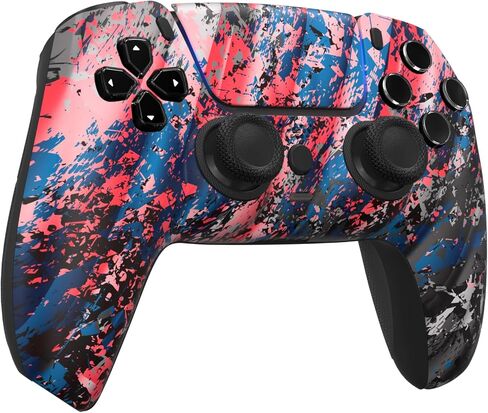 وحدة تحكم Custom Controllerzz Glacier Burn وحزمة الحافظة - تتضمن وحدة تحكم لاسلكية مخصصة لجهاز PS5 والكمبيوتر الشخصي وحامل وحدة التحكم in Saudi Arabia