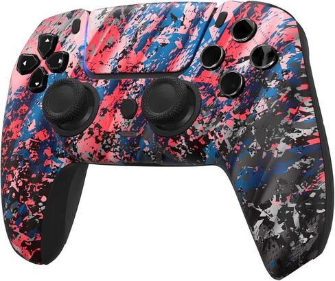 وحدة تحكم Custom Controllerzz Glacier Burn وحزمة الحافظة - تتضمن وحدة تحكم لاسلكية مخصصة لجهاز PS5 والكمبيوتر الشخصي وحامل وحدة التحكم in Saudi Arabia