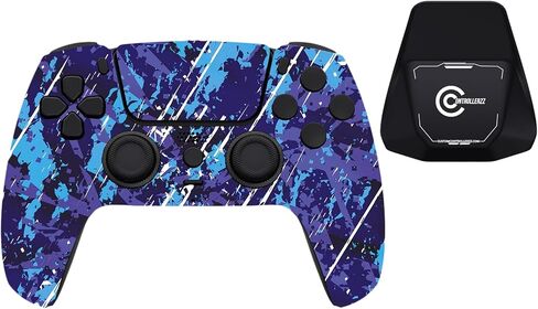 وحدة تحكم Custom Controllerzz Midnight Surge وحزمة الحافظة - تتضمن وحدة تحكم لاسلكية مخصصة لجهاز PS5 والكمبيوتر الشخصي وحامل وحدة التحكم in Saudi Arabia